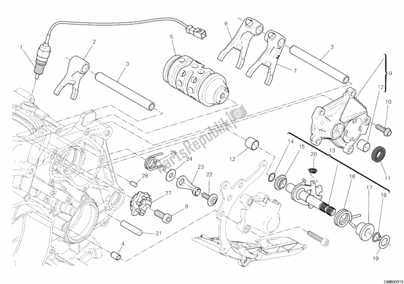 Alle onderdelen voor de Schakelnok - Vork van de Ducati Superbike 1199 Panigale S ABS 2012